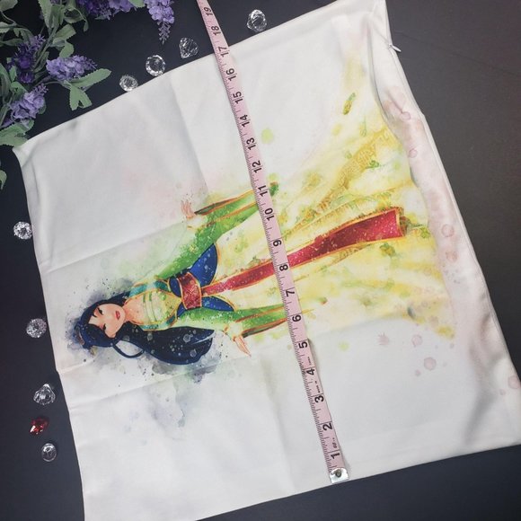 Mulan Princess Mouse Themed Home Decorative Throw White Pillowcase - Picture 8 of 12